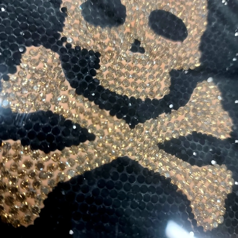 Glam Rhinestone Skull & Crossbone 5x Magnification Hand Held Mirror Halloween